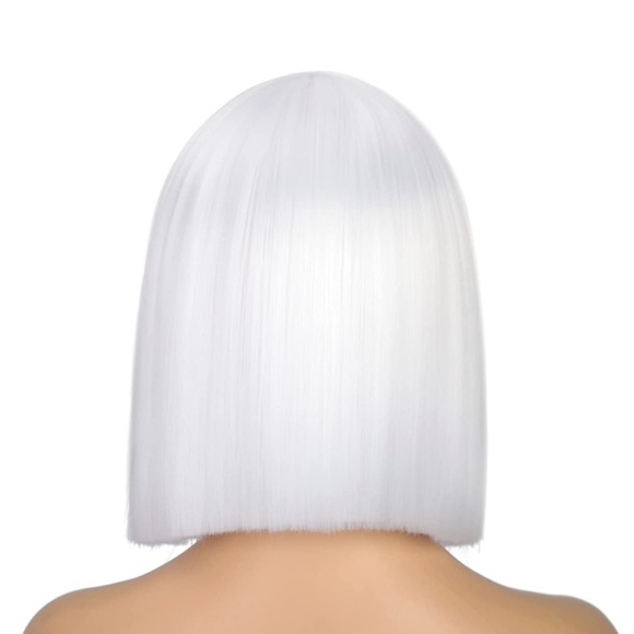 White Short Bob Synthetic Wig - Picture 3 of 4